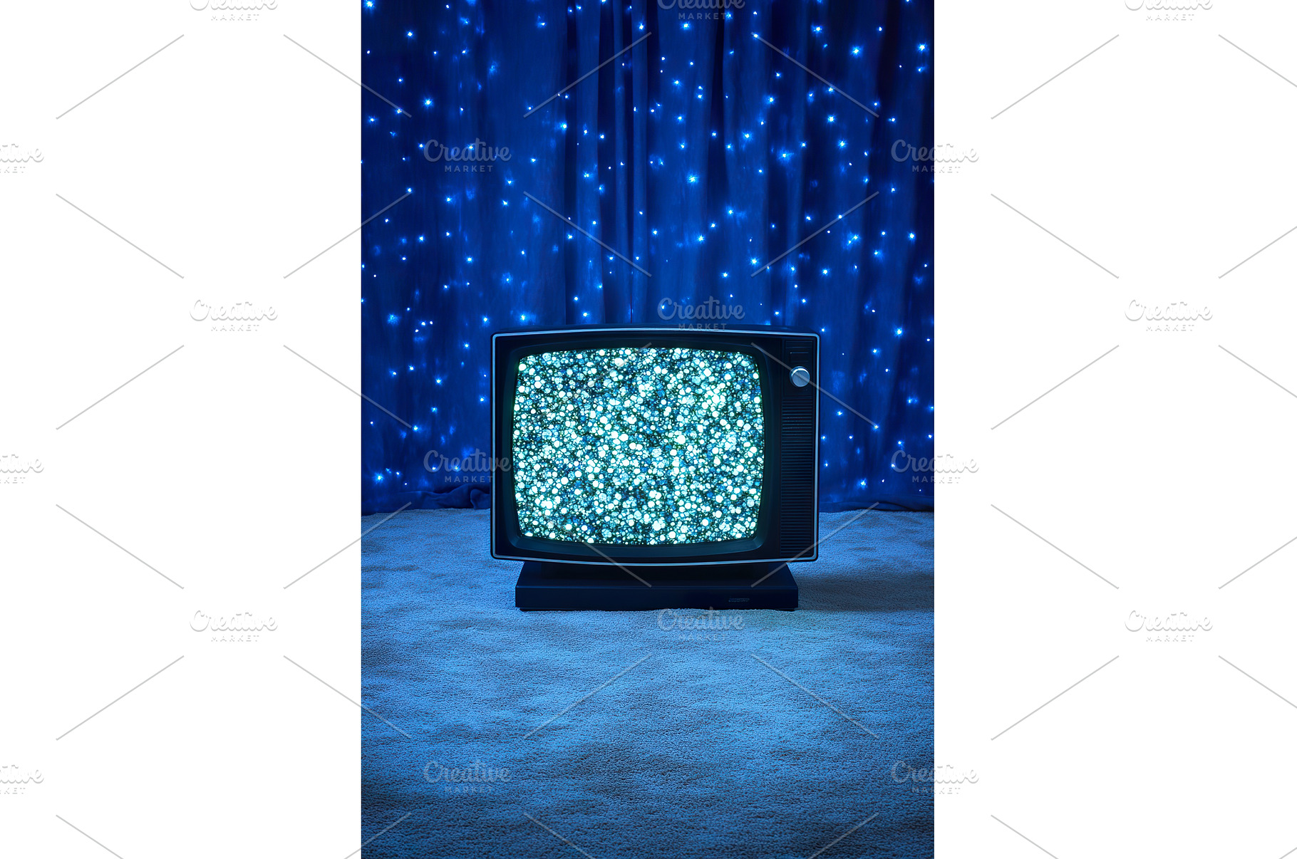 Vintage tv displaying static snow in, a Technology Photo by Lermont51