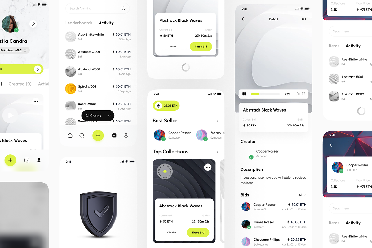 Enefty - NFT Mobile Apps UI Kit, an UI Kit Template by pickolabstudio (Photo 3 of 6)