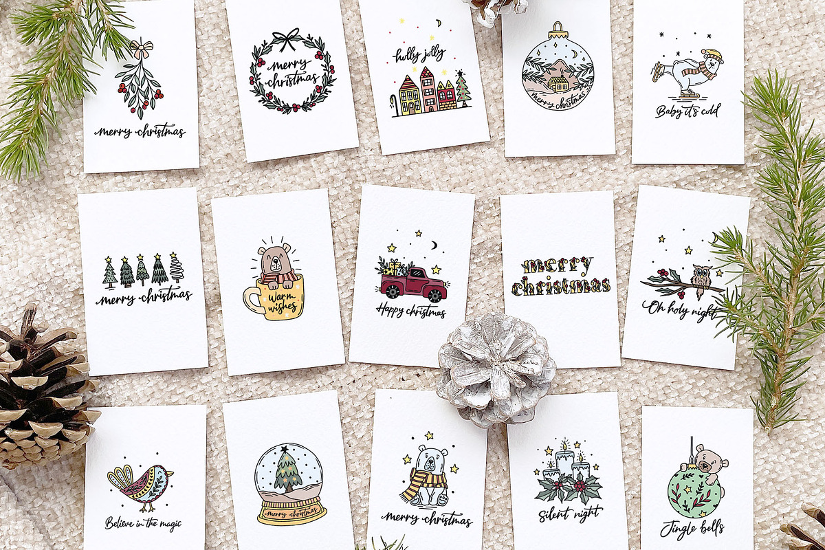 Christmas Cards, Quotes & Wreaths, an Illustration by Michèle Kae (Photo 3 of 9)