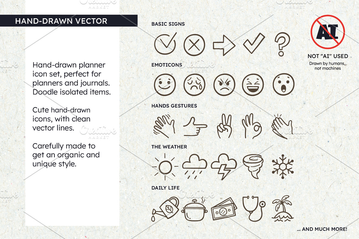 Planner Icon Set. 130 Doodle Icons., an Outline Icon by insemar (Photo 2 of 4)