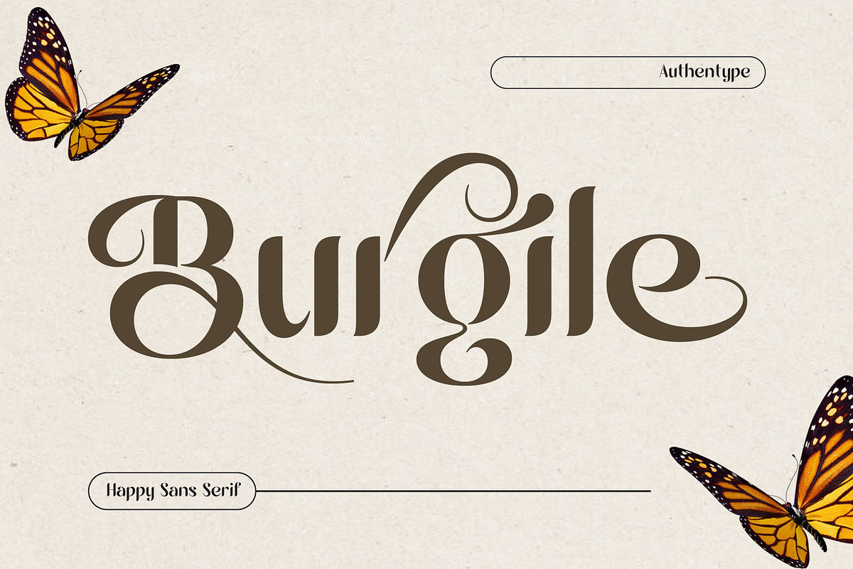 Burgile Happy Sans Serif Font, a Font by AuthenType (Photo 1 of 10)