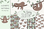 Cute Sloth! Hand drawn., a Background Graphic by Irene_Boiko_ART (Thumbnail 1 of 8)