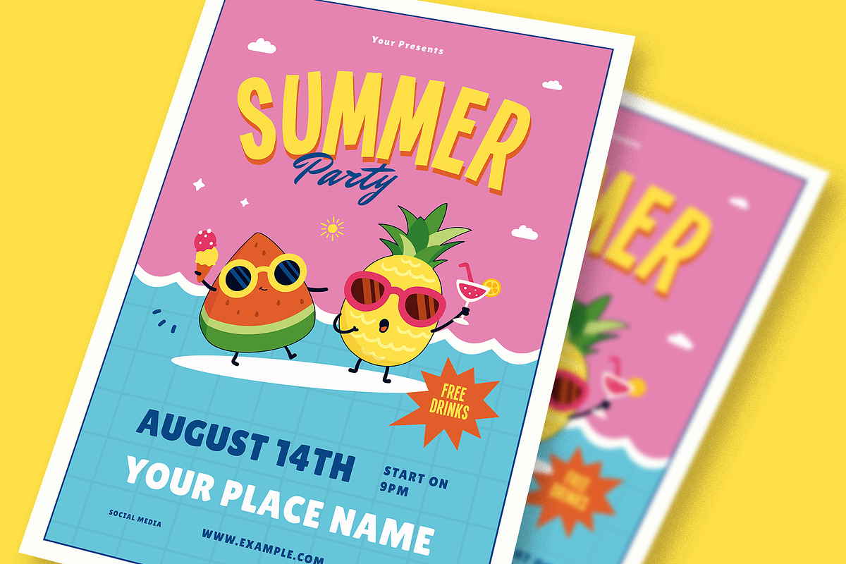 Summer Cocktail Party Flyer, a Flyer Template by Esui Studio (Photo 2 of 3)