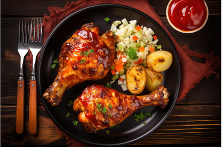 Delicious bbq chicken drumsticks, a Food & Drink Photo by Ylivdesign