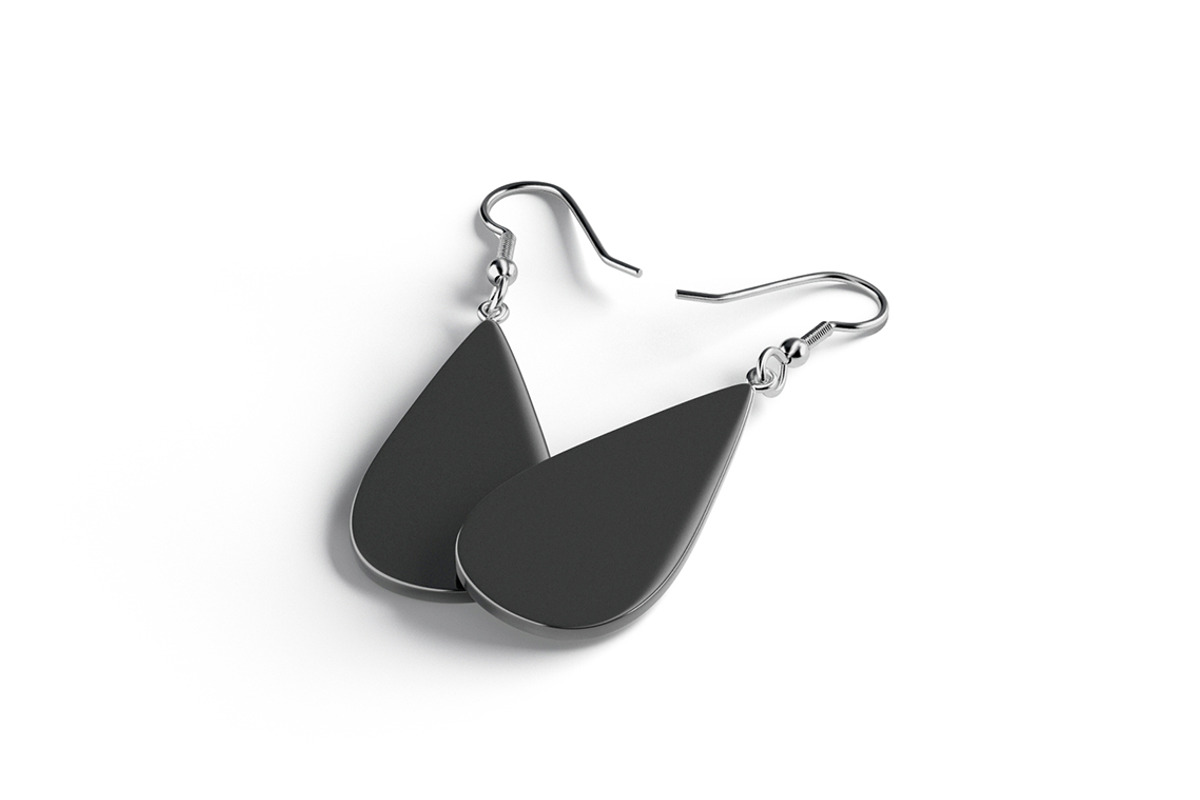 Black Drop Earring Jewelry 3D Model, an Object 3D Model by rebrandy (Photo 5 of 9)