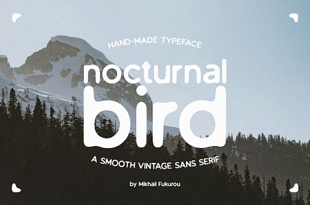 nocturnal bird - smooth vintage sans, a Sans Serif Font by Mikhail Fukurou