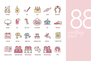 88 Wedding Icons, an Icon by Flat Icons (Thumbnail 1 of 4)