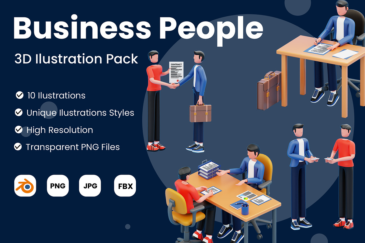 Business People 3D Illustration Pack, a Characters & Person 3D Model by novia99design (Photo 1 of 6)