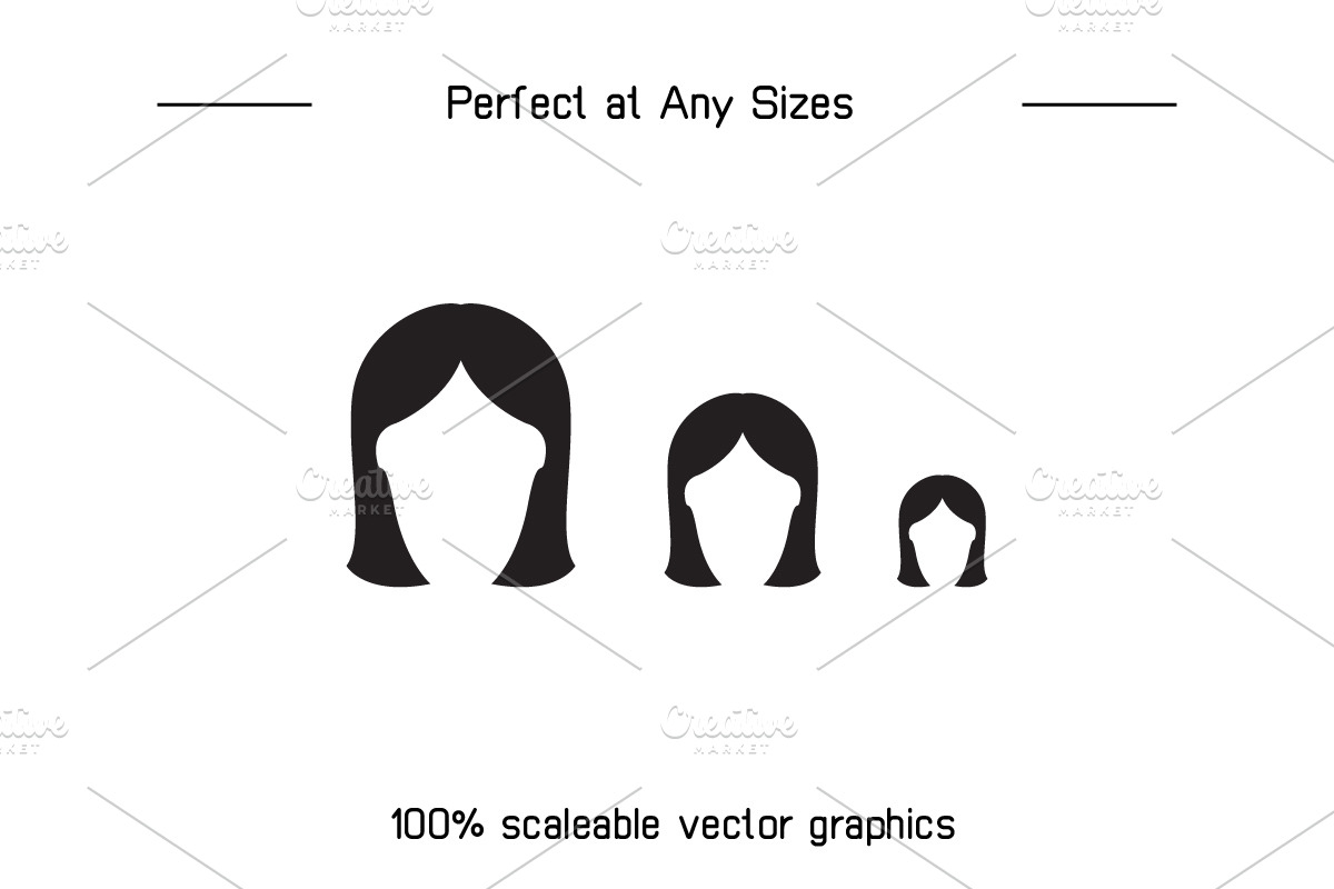 Hairstyle Illustrations Vector Set, a Person Illustration by Designfour (Photo 7 of 7)