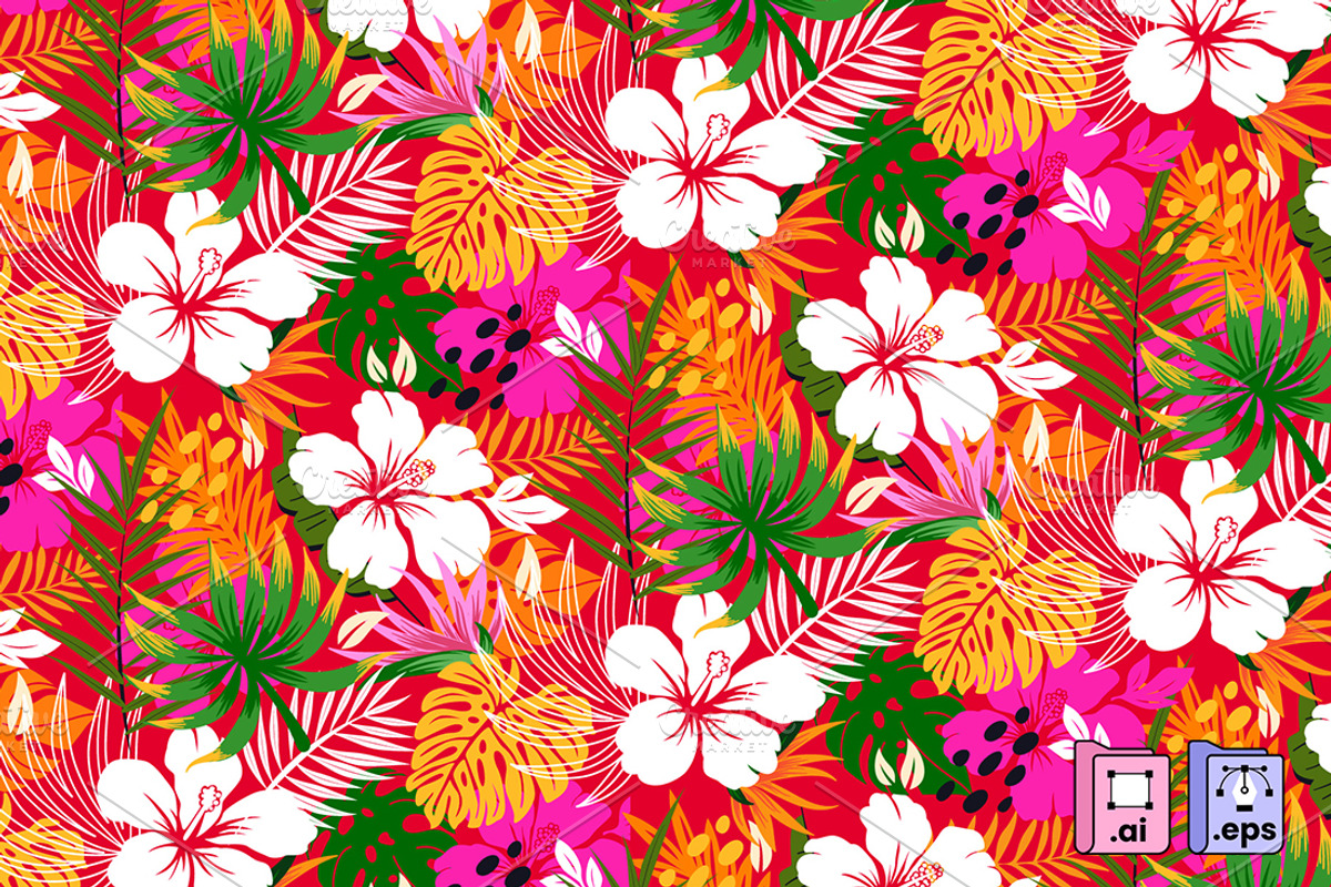 Vibrant Tropical Paradise Pattern, a Pattern Graphic by MISS CHATZ (Photo 2 of 3)