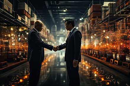Business man handshake on the bokeh, a Photo by SaroStock