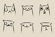 Set of cats emotions. Cats faces., an Illustration by DeShoff Art (Thumbnail 1 of 2)