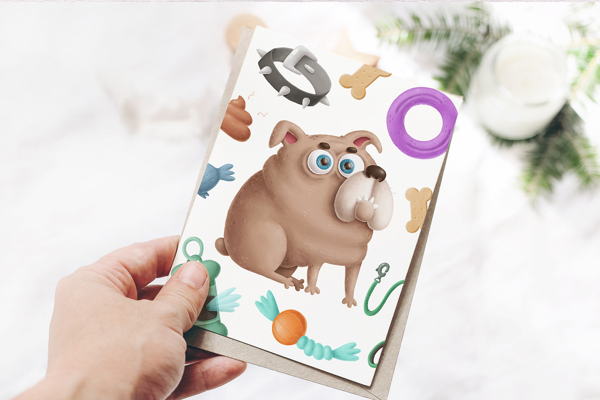Bulldog characters clipart, an Illustration by Anastasiya Klempach (Photo 5 of 8)