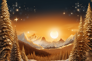 Golden Christmas Landscape