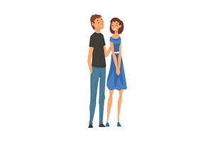Young Happy Couple in Love Standing, a Person Illustration by TopVectors