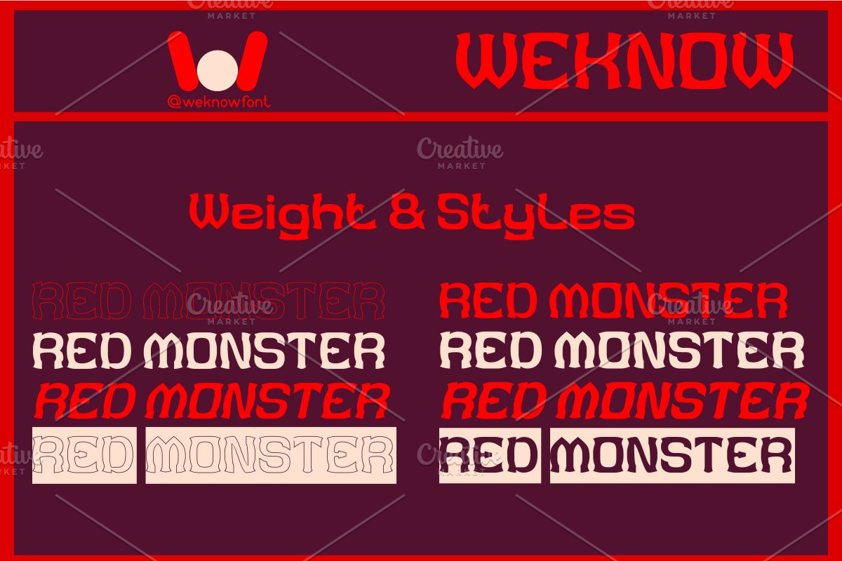 Red Monster font, a Font by weknow (Photo 7 of 8)