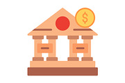 Bank Flat Icon, a Duotone Icon by Pexelpy (Thumbnail 1 of 2)