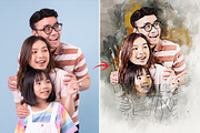 Portrait Painting Watercolor Photo, an Action Add-On by Photoshop Action (Thumbnail 6 of 22)