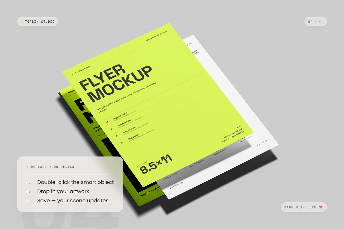 US Letter Flyer Mockup, an Advertising Mockup by Toasin Studio (Photo 4 of 7)