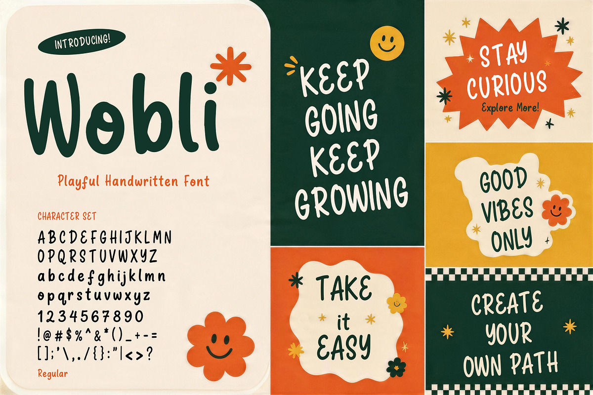 Wobli - Playful Handwritten Font, a Handwritten Font by Pitchlook.Studio (Photo 4 of 4)