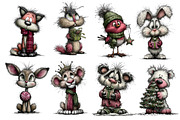Christmas Whimsical Animals Clipart, an Illustration by Dream Creation (Thumbnail 3 of 7)