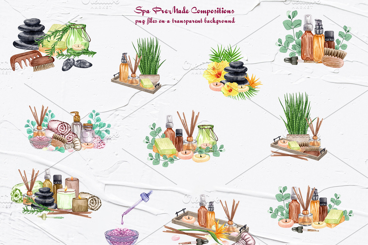 Aromatherapy Watercolor Collection, an Object Illustration by BarvArt (Photo 10 of 17)