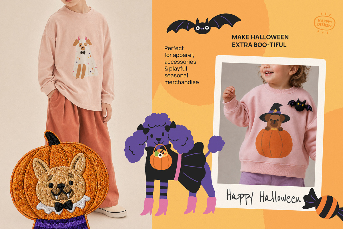 Spooky Dogs Halloween Illustrations, a Seasonal Illustration by happpydesign (Photo 3 of 9)