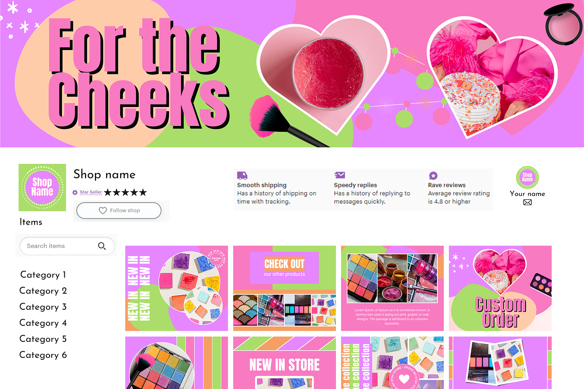 Makeup Beauty Etsy Shop Kit, a Branding & Logo Template by SunshineStudioBoutique (Photo 11 of 11)