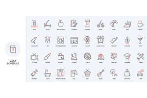 Daily life routine modern life icons, an Object Illustration by Lemberg Vector