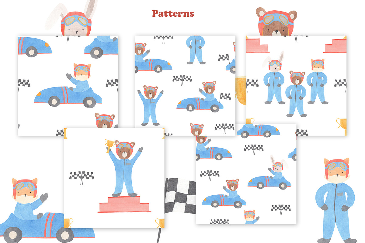 Racing Watercolor Clipart, a Sport Illustration by natalisart (Photo 4 of 5)