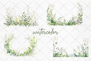 Greenery Watercolor Clipart, a Decorative Illustration by LeCoqDesign (Thumbnail 2 of 5)