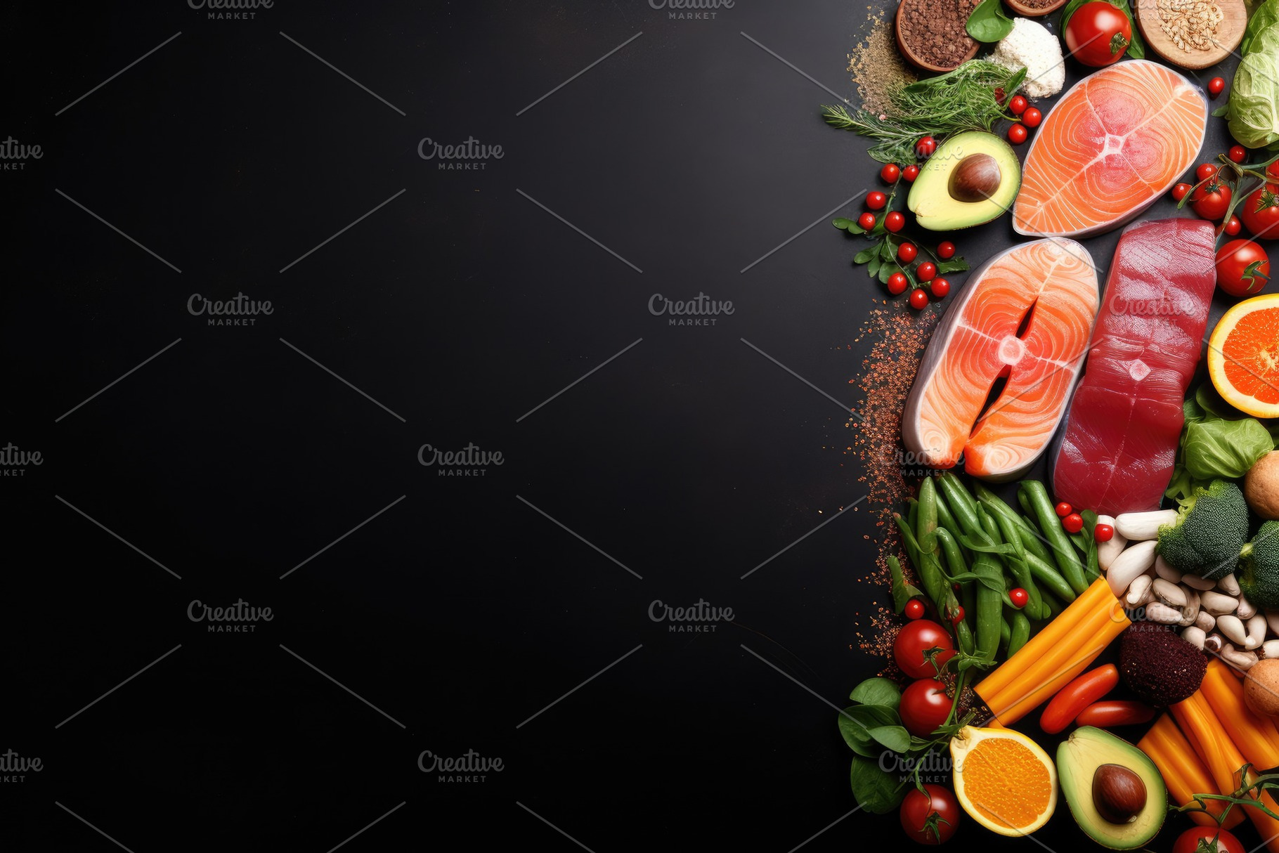 Healthy food background with fresh v, a Photo by Iftikhar Alam
