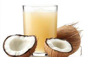 Refreshing Coconut Water Drink in Gl, a Food & Drink Photo by Pixeness Studio