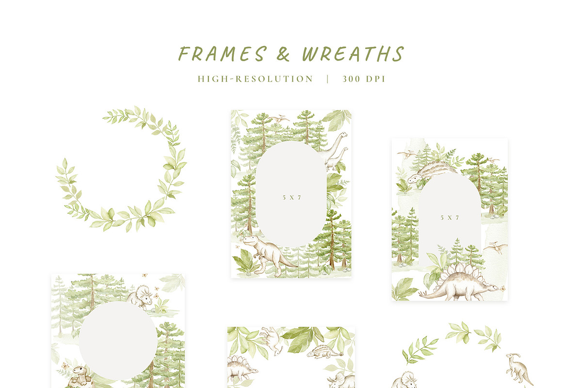 Watercolor Dinosaur Collection, an Animal Illustration by Liliia Polos Illustration (Photo 4 of 11)