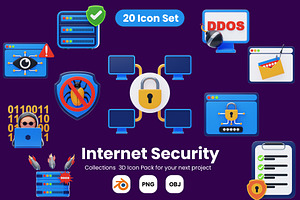 Internet Security 3D Icon Pack