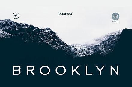 BROOKLYN - Minimalist Font Family, a Sans Serif Font by Designova®