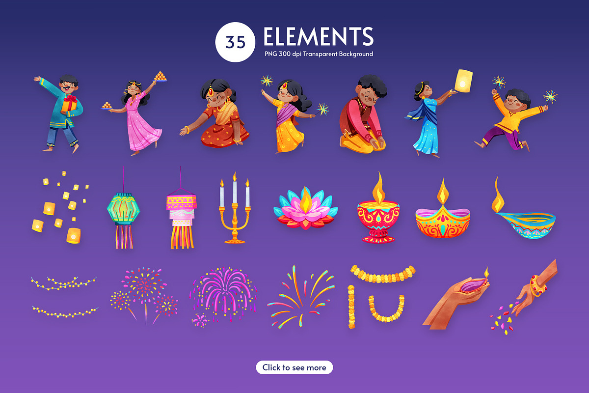 Sweet Treats for Diwali Digital, a Seasonal Illustration by CreativeValuation (Photo 3 of 11)