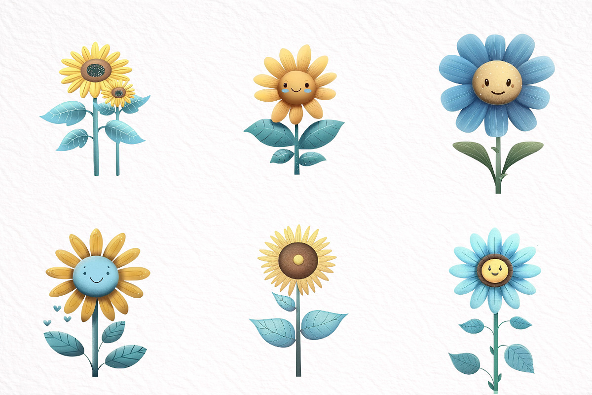 Whimsical Sunflower Summer Clipart, an Illustration by DreamArtGraphic (Photo 4 of 8)