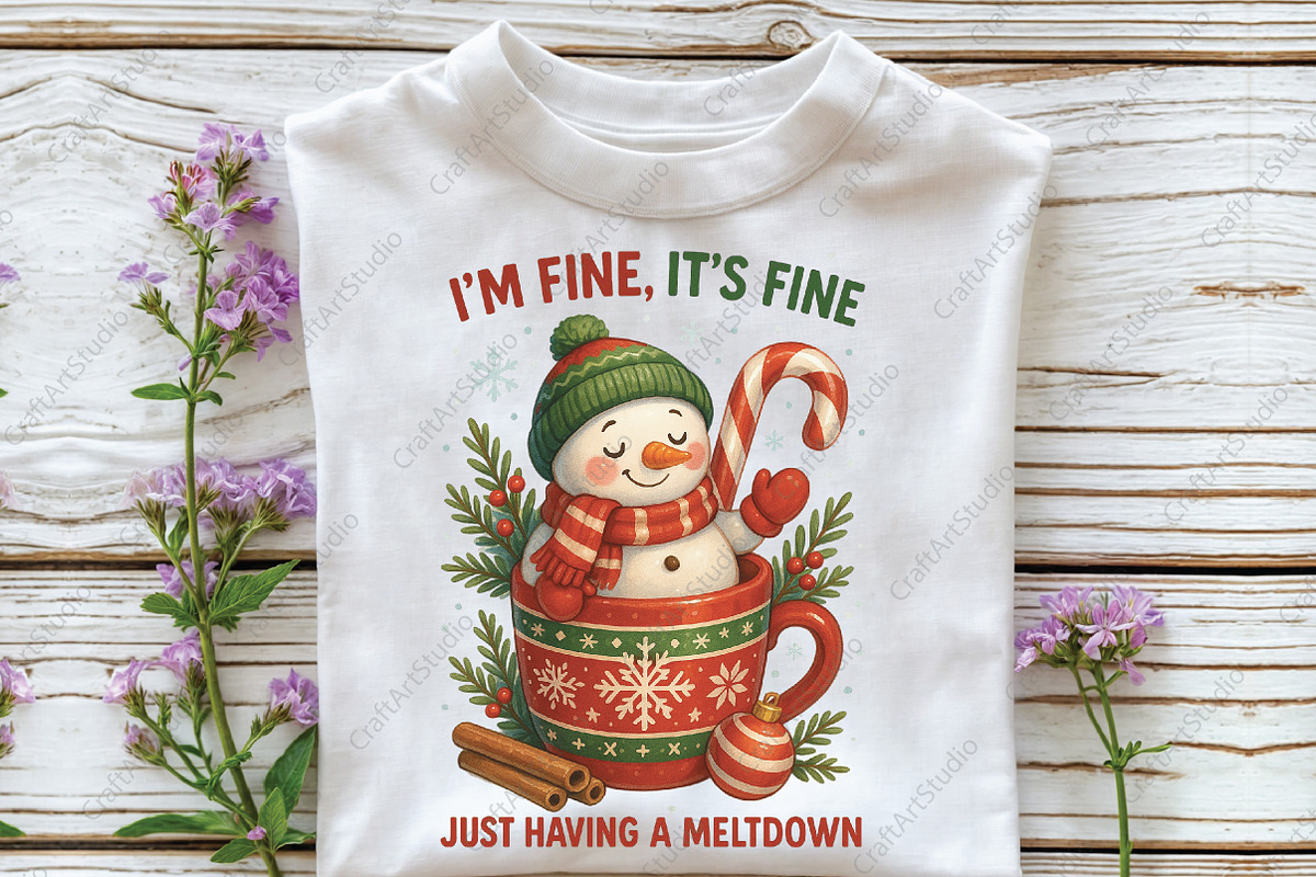 Funny Cute Snowman Christmas PNG, an Illustration by CraftArtStudio (Photo 2 of 4)