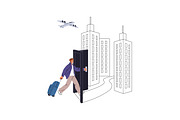 Residence permit, migration concept, a Person Illustration by PaperTrident (Thumbnail 3 of 9)