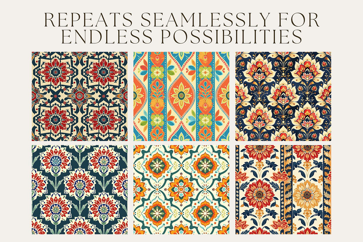 12 Rahul's Radiant Indian Patterns, a Pattern Graphic by Inknfolly (Photo 2 of 7)