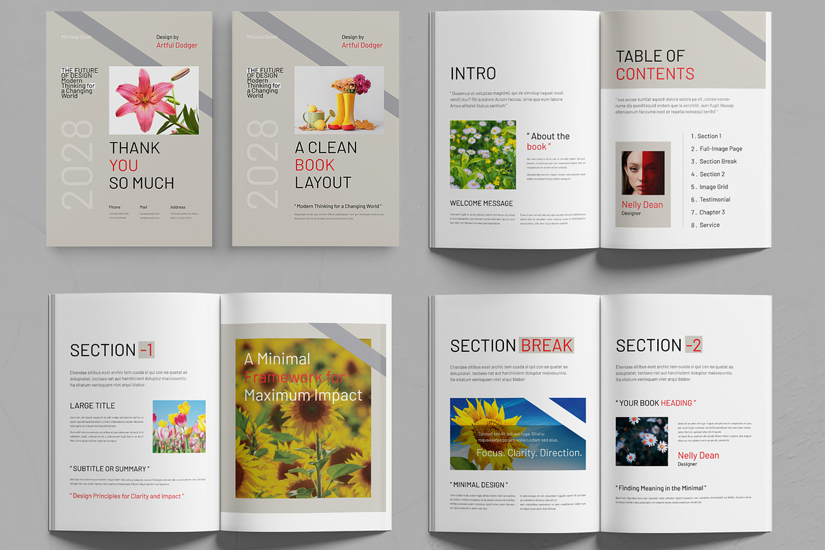 Minimal Clean Book Layout Template preview 2