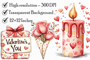 Watercolor Valentine Clipart, an Illustration by Libby Wishes (Thumbnail 4 of 7)