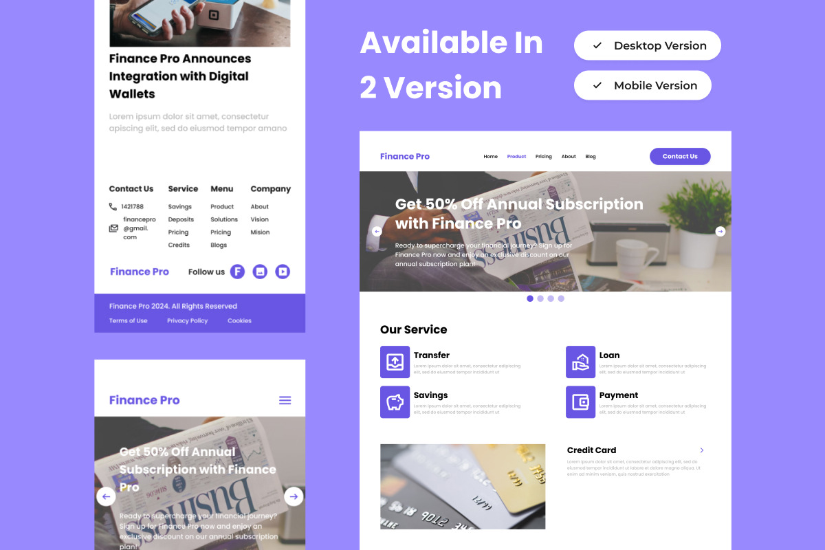 Finance Pro - Banking Landing Page 2, a Landing Page Template by twinstd (Photo 2 of 5)