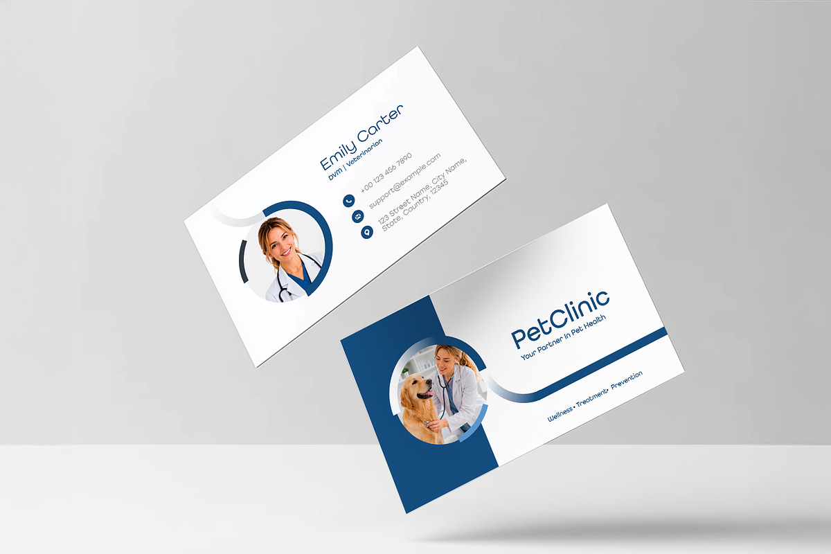 Veterinary Clinic Business Card, a Business Card Template by WheelieMonkey (Photo 2 of 2)