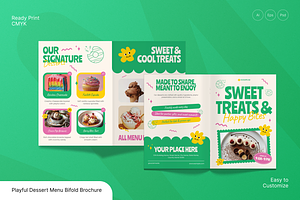 Playful Dessert Menu Bifold Brochure, a Brochure Template by Annora Studio