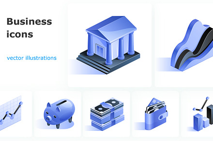 Business isometric icons