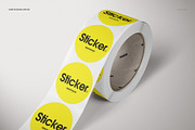 Round Roll Stickers Mockup Set, a Household Mockup by creatsy5 (Thumbnail 11 of 15)