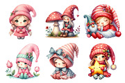 Gnome  Baby Girl Clipart, an Illustration by Daily.Designs (Thumbnail 5 of 5)