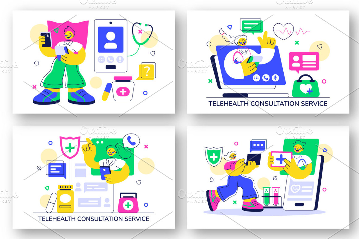 10 Telehealth Consultation Service, a Healthcare Illustration by denayunebgt (Photo 3 of 4)